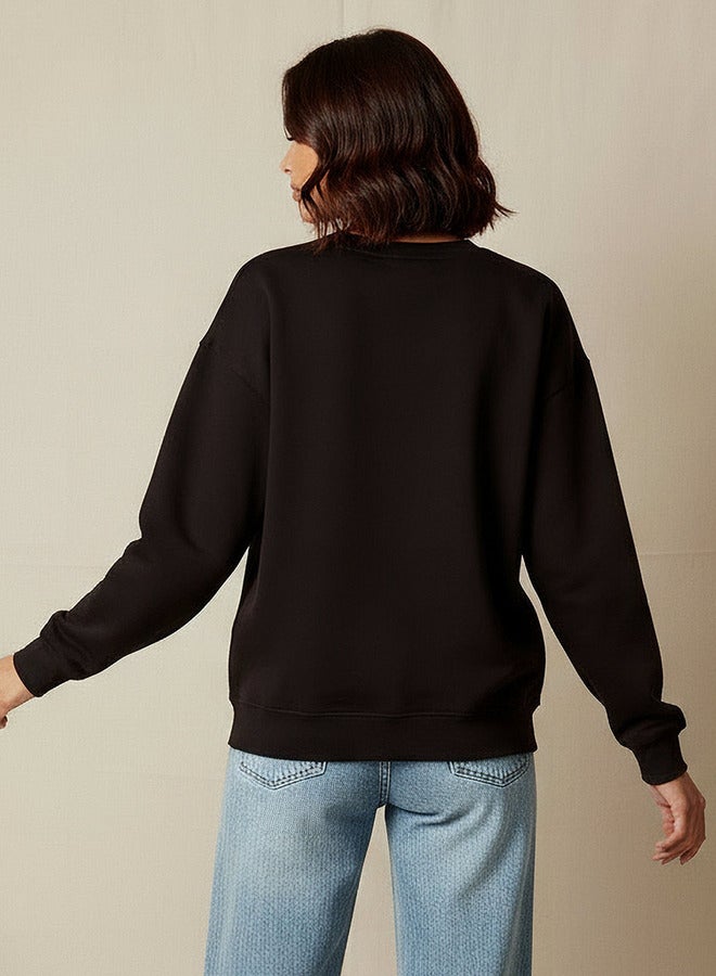 تواكستريمز سويت شيرت  بقصة عادية مع تطريز - Image 3